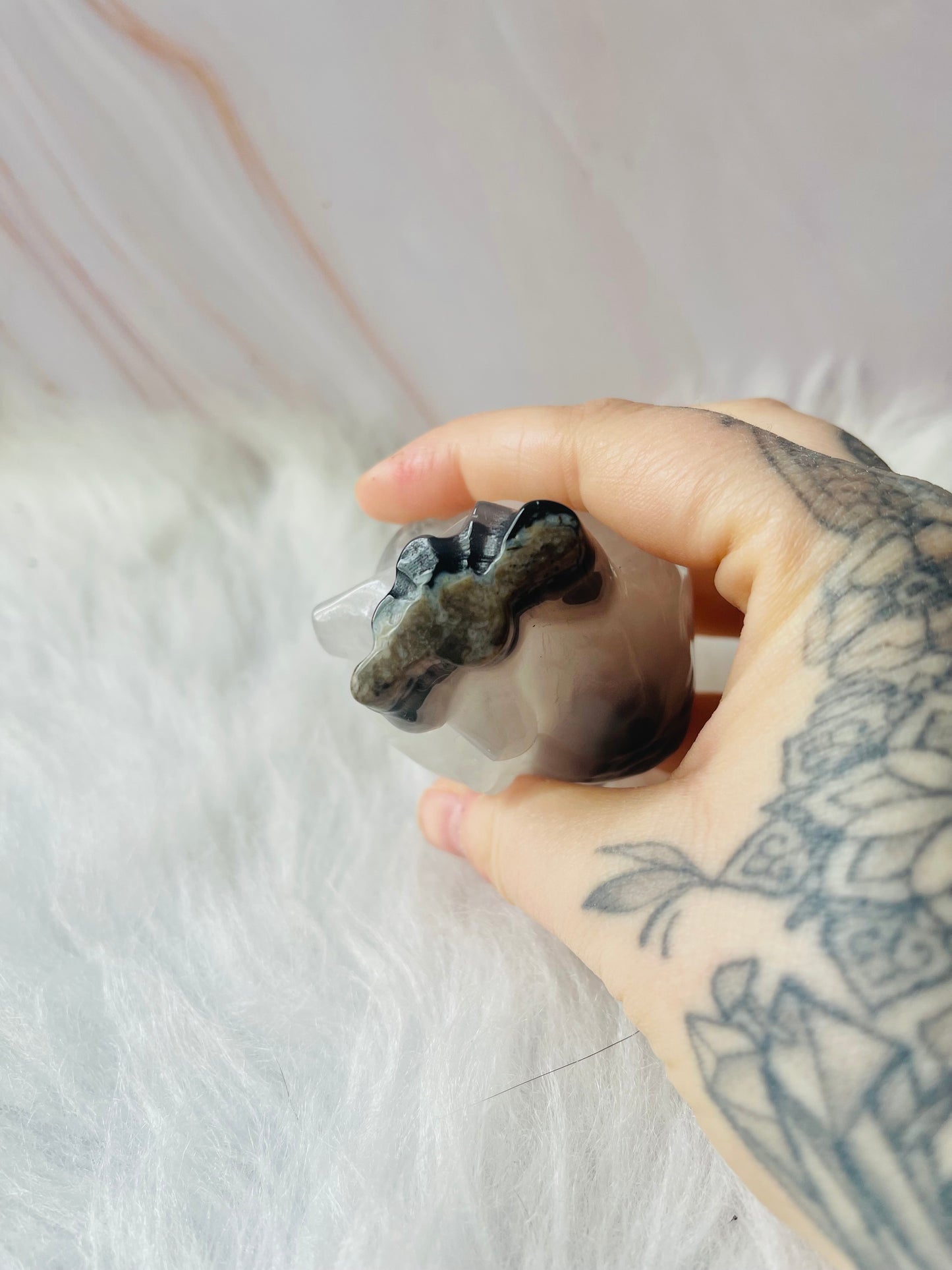 Volcano agate anatomical heart