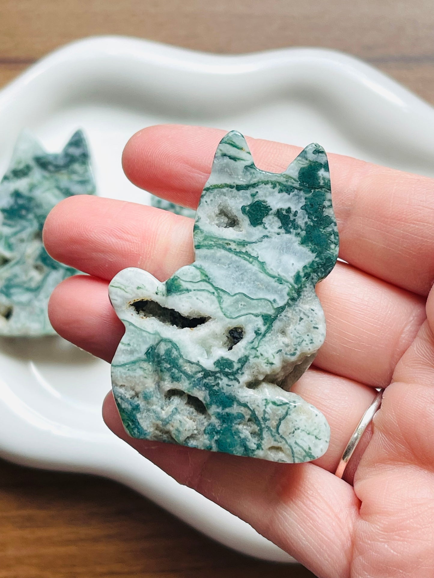 Moss Agate Cats