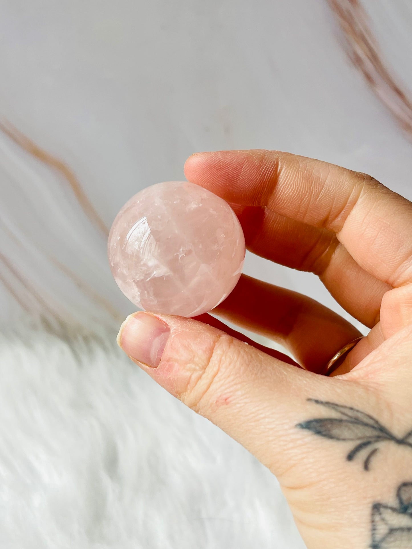 Medium rose quartz sphere