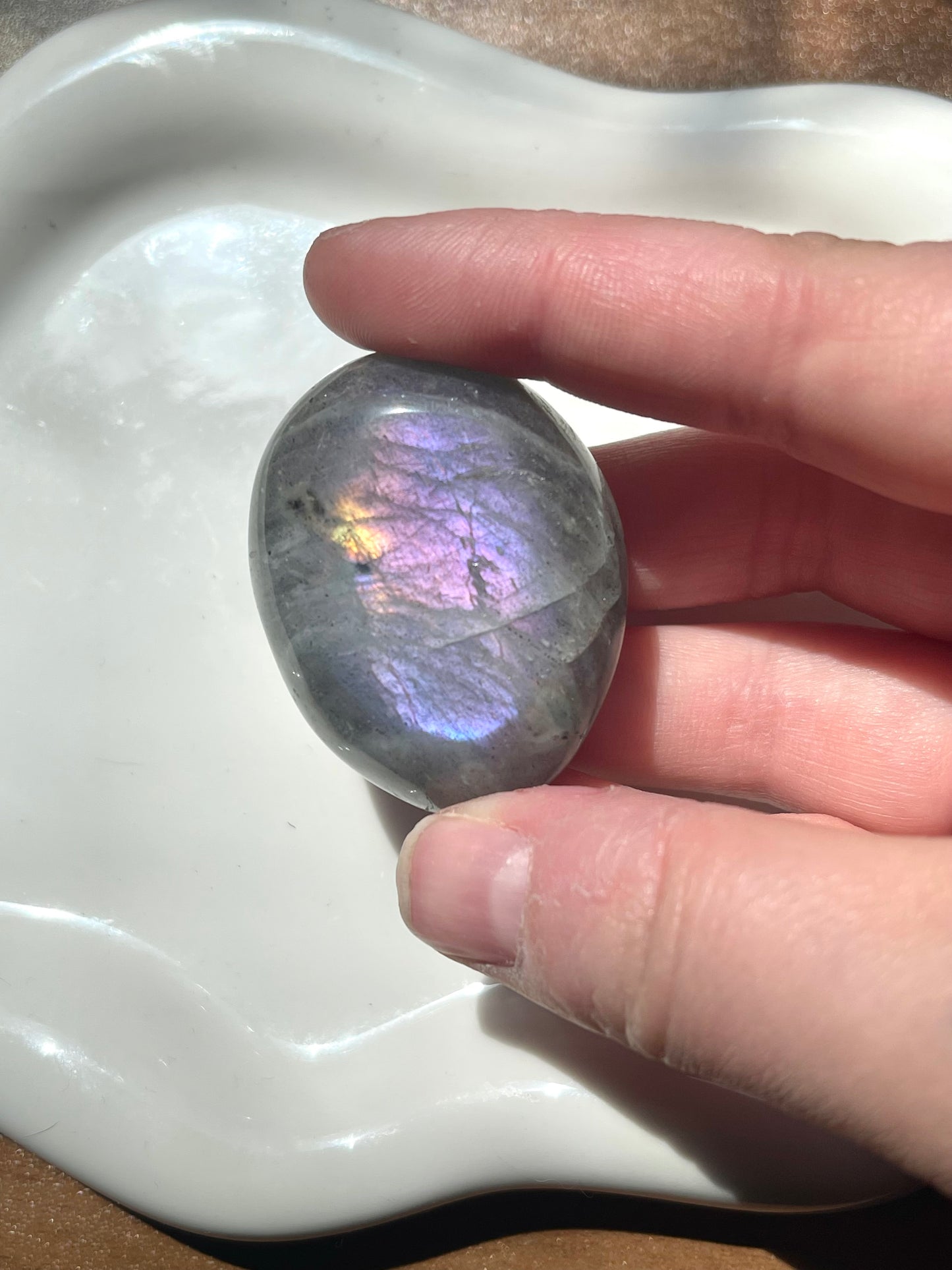 Purple Labradorite Palmstone