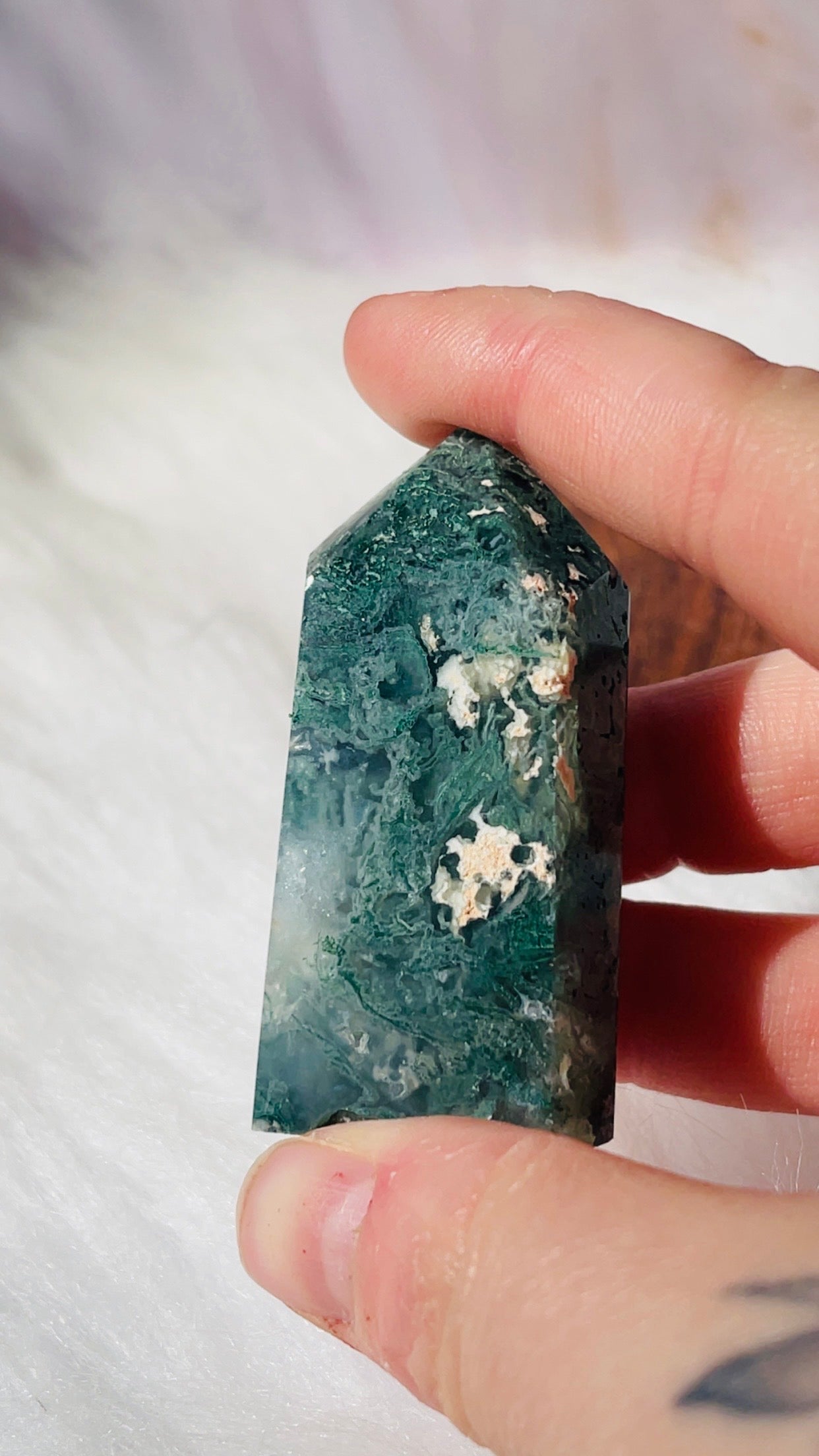 Moss agate tower