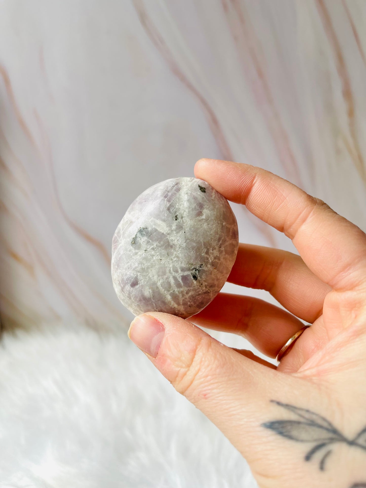 Lepidolite palmstone