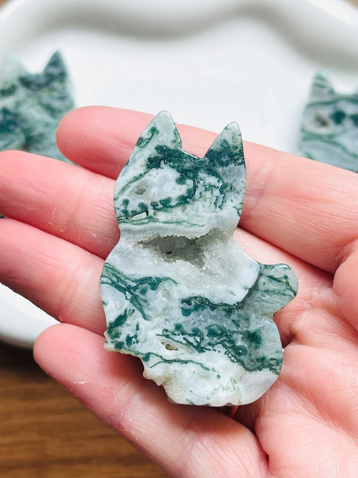 Moss Agate Cats