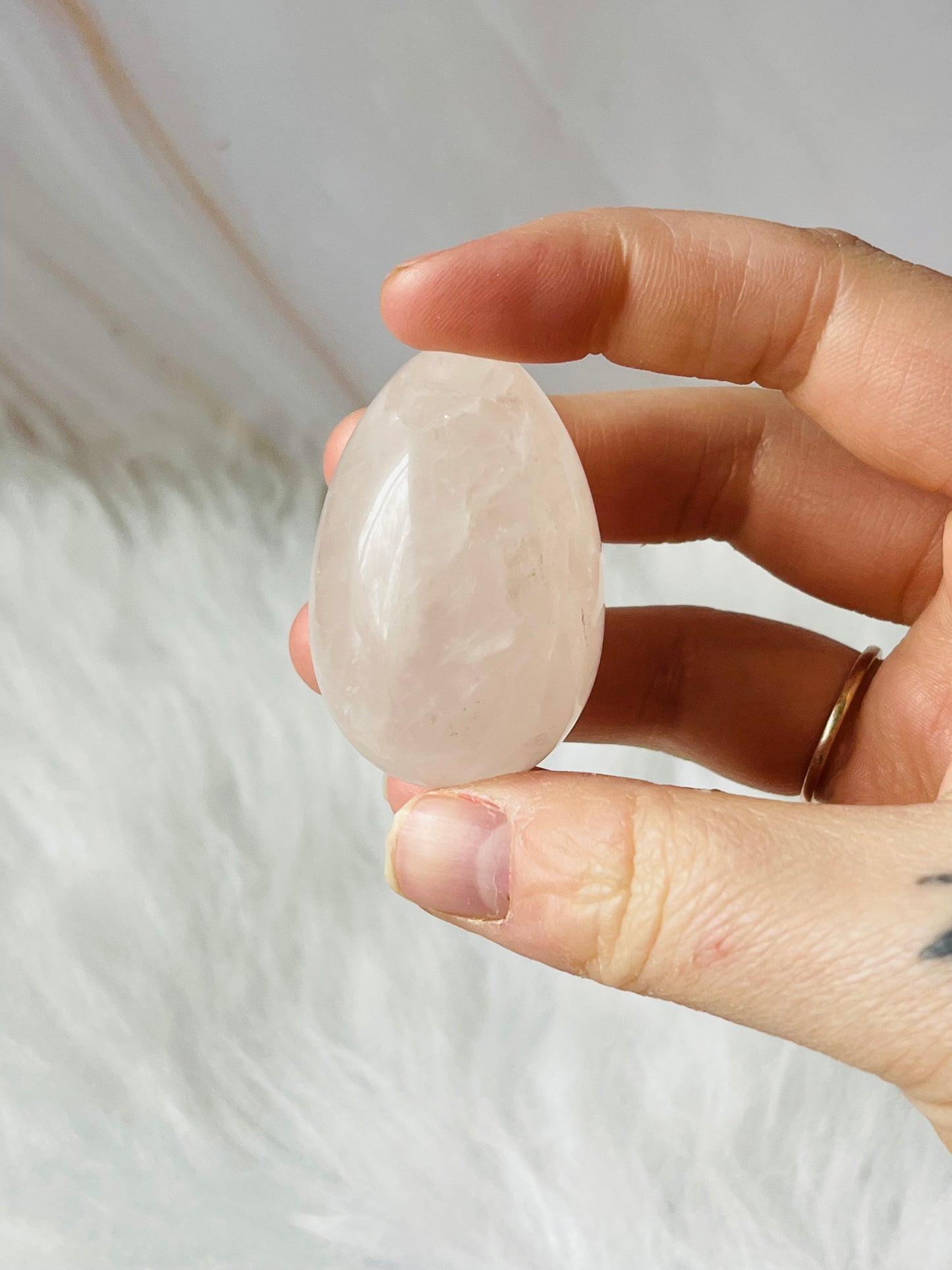 Rose quartz egg