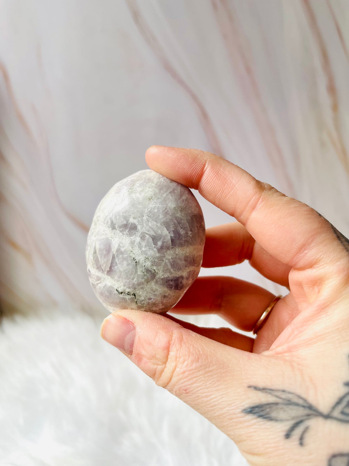 Lepidolite palmstone