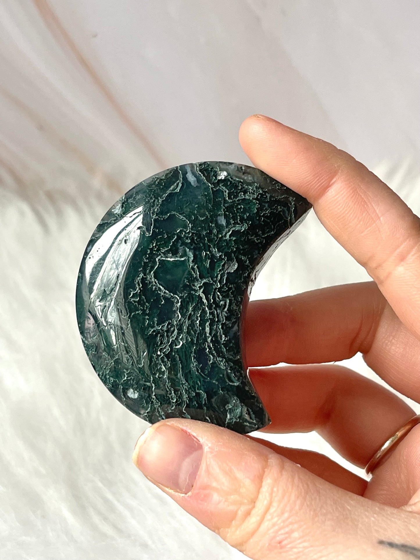 Moss agate moon