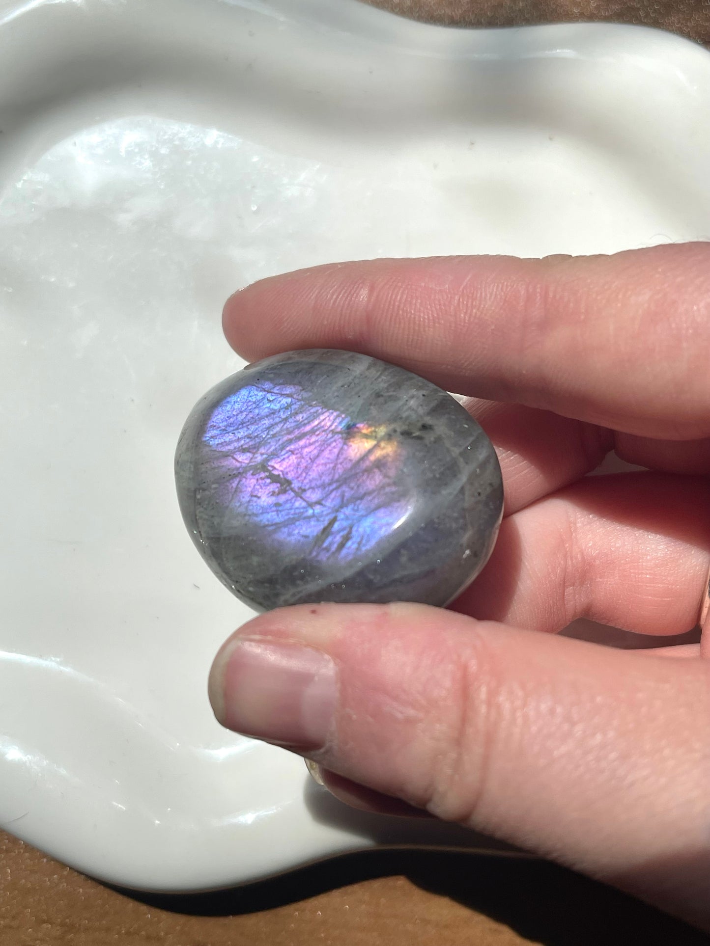 Purple Labradorite Palmstone