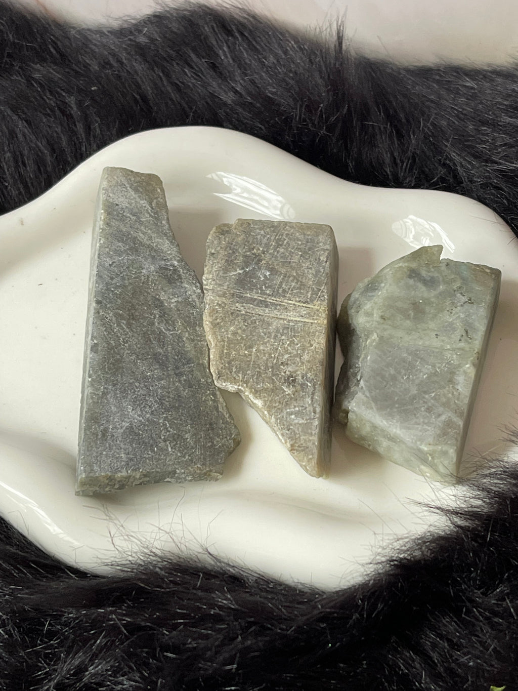 Half Polished Labradorite Slabs