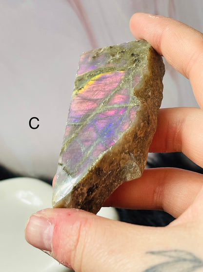 Half Polished Labradorite Slabs