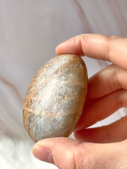 Peach moonstone palmstone