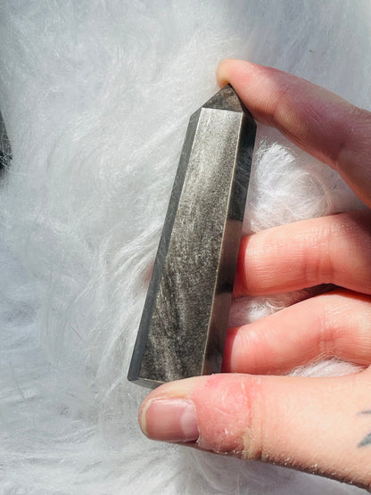 Silver Sheen Obsidian Towers