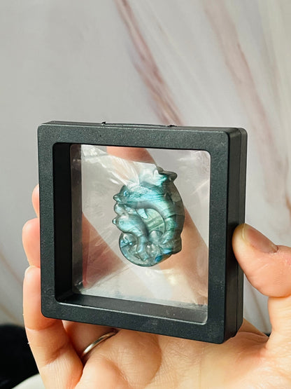Labradorite dolphin carving