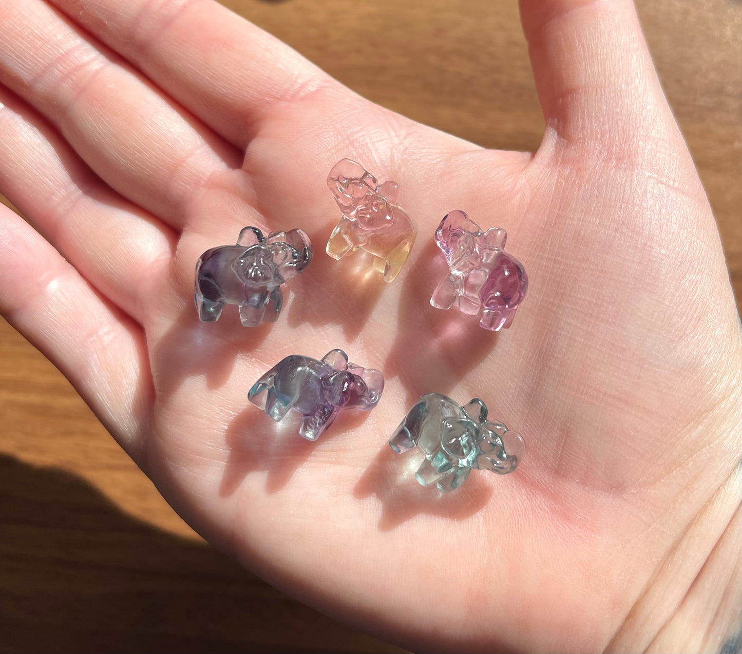 Mini Fluorite Crystal Elephants