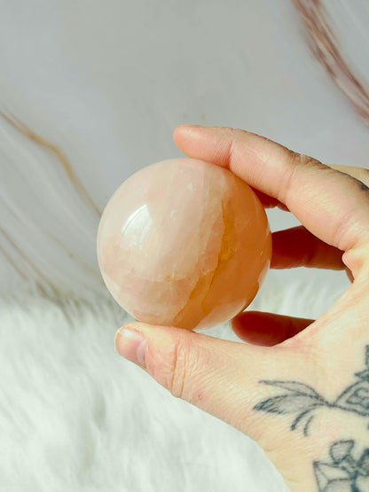 Large rose quartz sphere