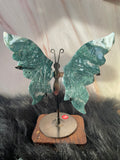 Moss Agate Butterfly Wings/Stand
