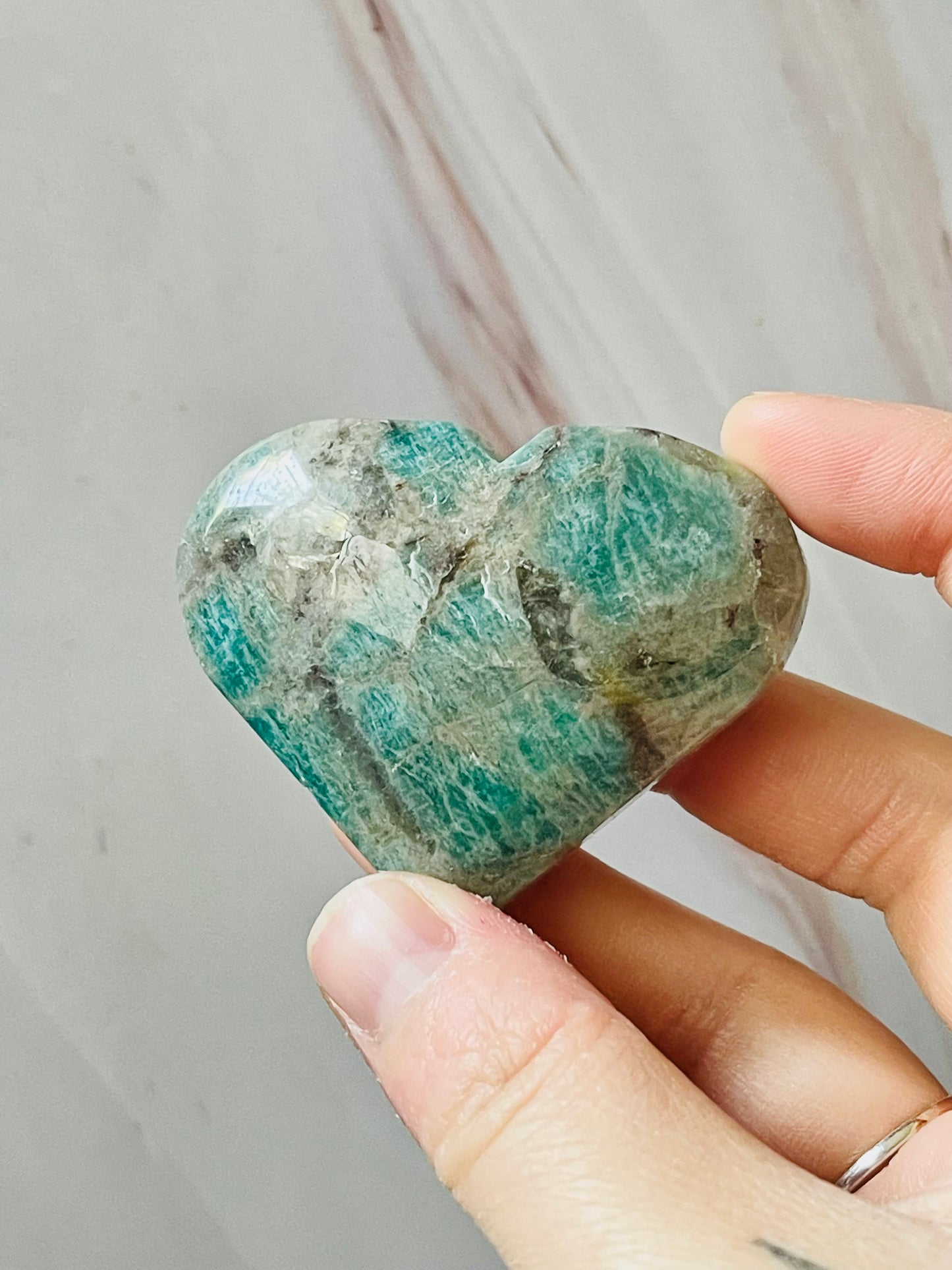 Amazonite With Smoky Quartz Heart