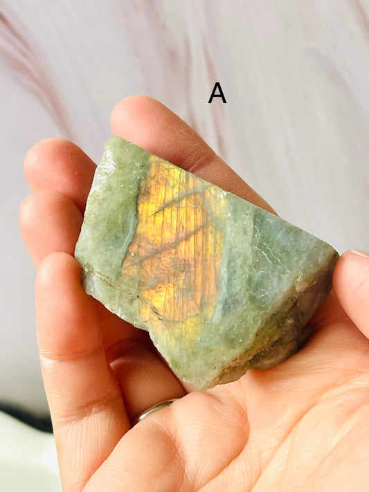 Half Polished Labradorite Slabs