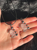 Rose Quartz Crab Necklace