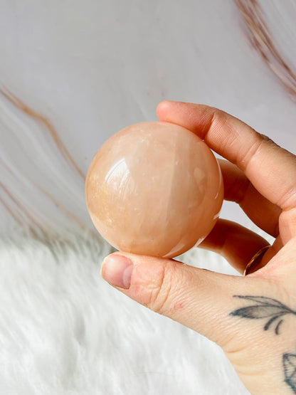 Large rose quartz sphere