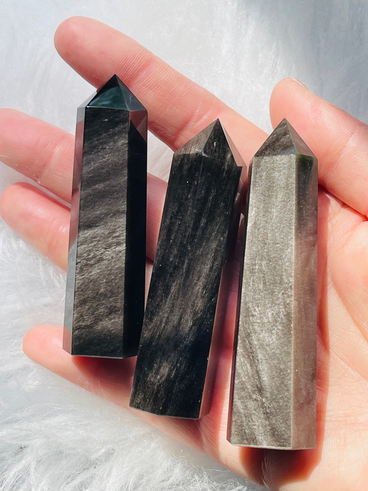 Silver Sheen Obsidian Towers