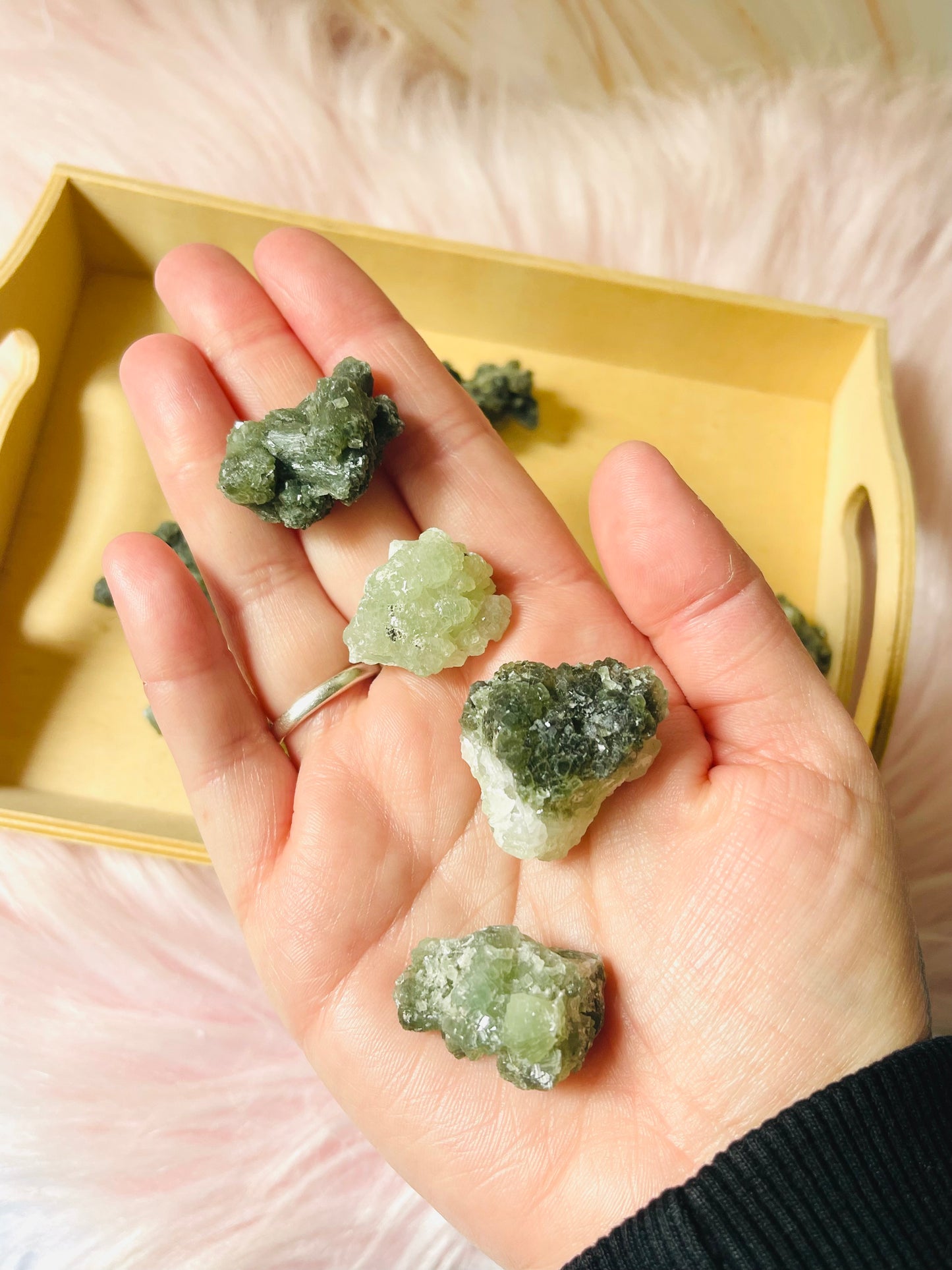 Small Prehnite w/epidote Raw Clusters