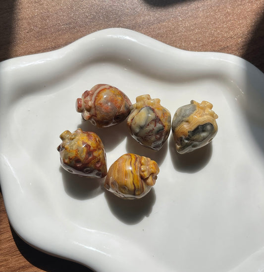 Crazy Lace Agate Strawberry Carving