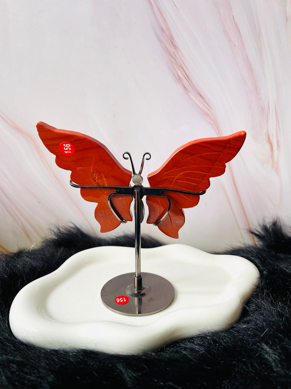 Red Jasper Butterfly Wings W/stand