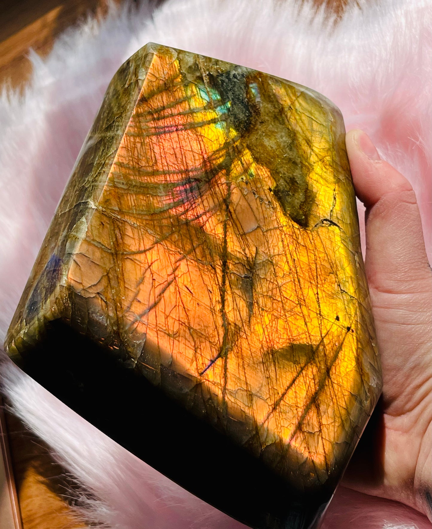 XXL Multi Flash Sunset Labradorite Freeform